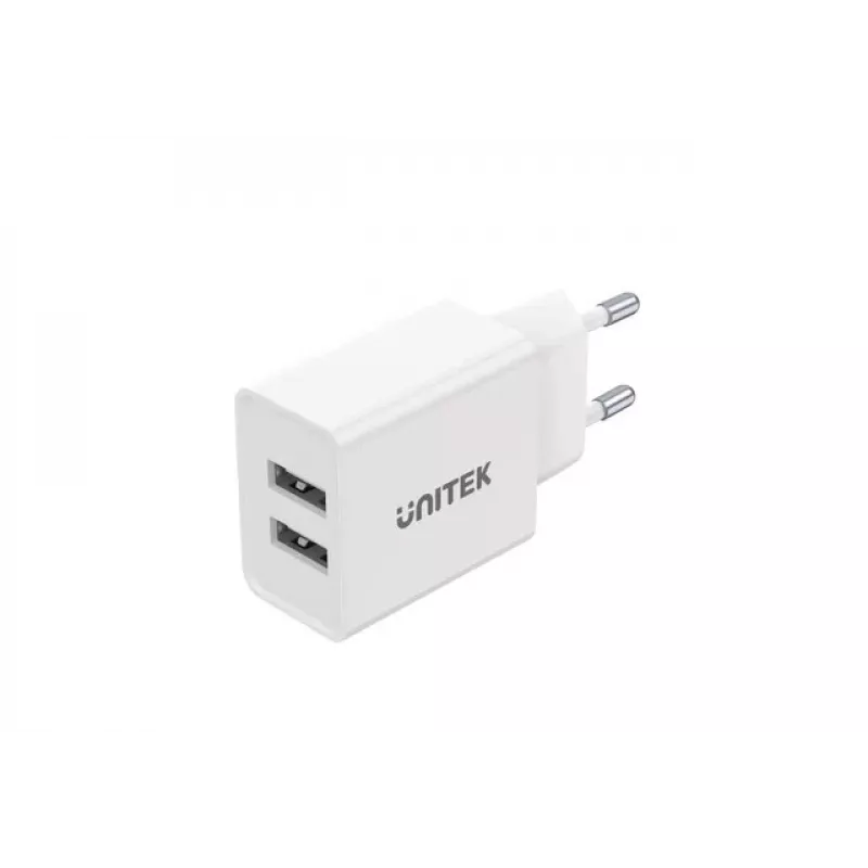 Unitek P1113A-EU - cargador 2X USB-A, 12W, blanco