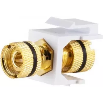 Módulo Keystone ShiverPeaks 08-10064 plano negro dorado blanco conector banana