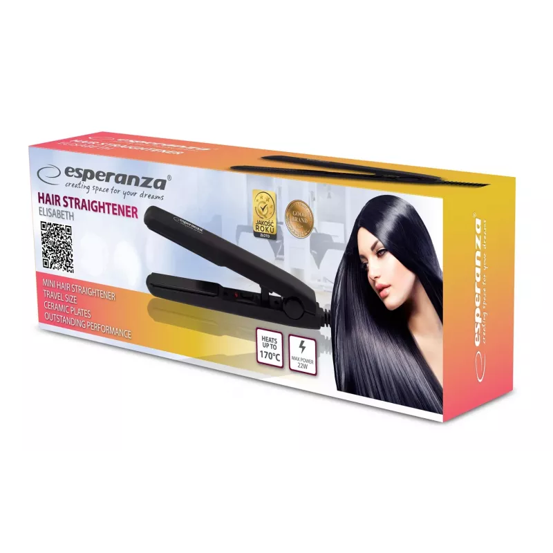 Plancha de pelo Esperanza EBP008 mini 16 cm, 22 W, plancha de viaje