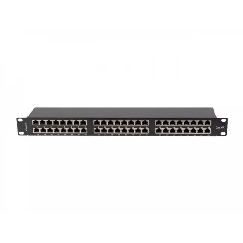 PATCH PANEL 48 PUERTOS 1U 19 CAT6A FTP APANTALLADO NEGRO LANBERG