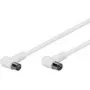 Wentronic Goobay cable de conexión en ángulo para antena, 100 % apantallado, blanco, 3,5 m - conector macho coaxial 90° a conector hembra coaxial 90° (67355)