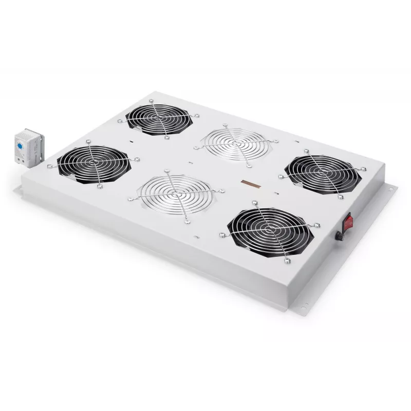 Digitus DN-19 FAN-4-SRV unidad de ventilación de techo para armarios rack, 4 ventiladores, gris