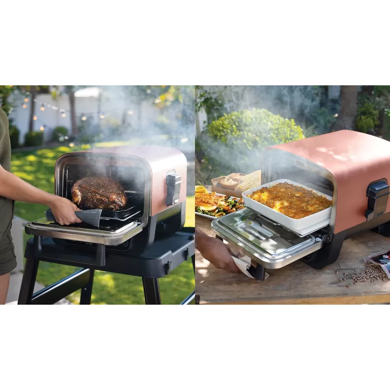 Ninja Woodfire OO101EU horno eléctrico de exterior, horno para pizza y ahumador, 2400 W