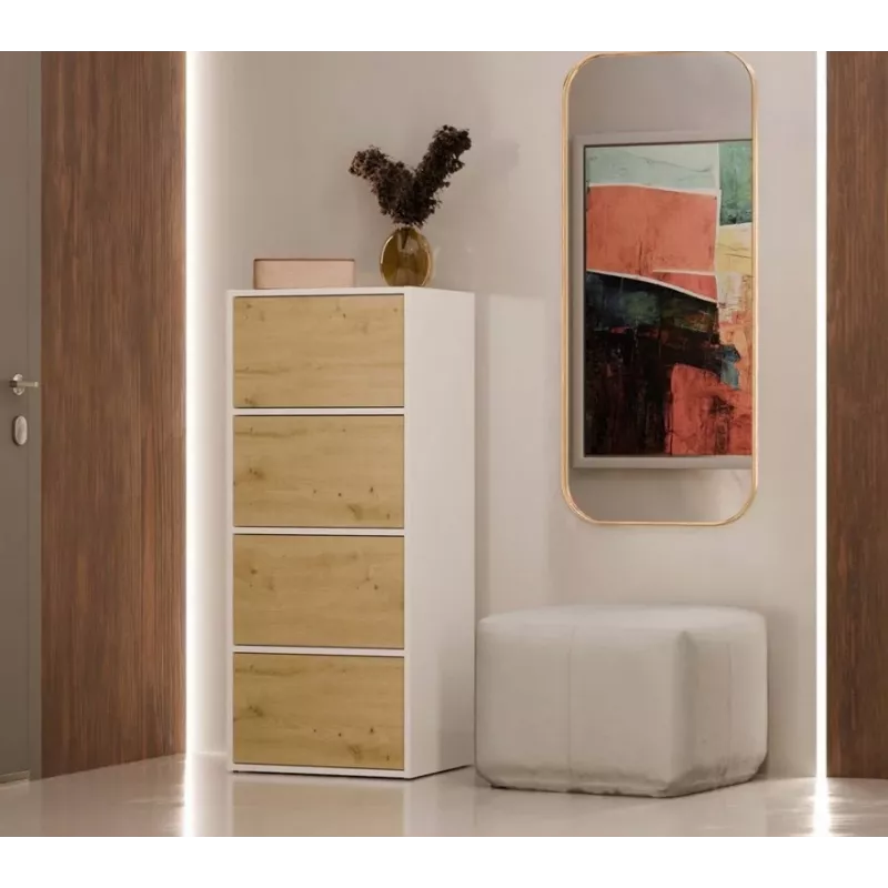 Cómoda ALMA blanca/roble artisan