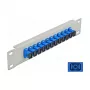 Panel de parcheo de fibra óptica DeLOCK 10 pulgadas 12 puertos SC simplex azul 1HE gris