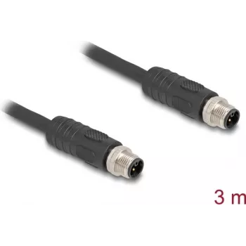 Cable sensor/actuador DeLOCK 3 m RST M12 negro 80516