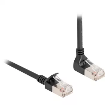 Cable de red RJ45 DeLOCK Cat.6A S/FTP delgado 90° hacia arriba en ángulo 1 m negro