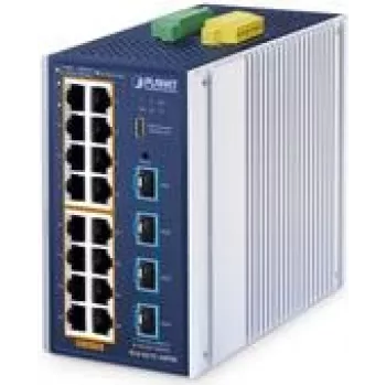 Switch Ethernet gestionado PLANET Industrial L2+ 16 puertos 10/100/1000T PoE 4 puertos 10G SFP+