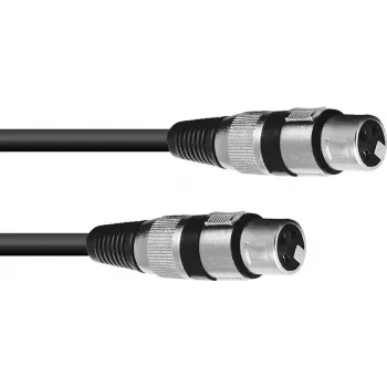 Omnitronic 3022075C cable adaptador XLR, 3 pines hembra a 3 pines hembra, 0,15 m, negro