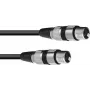 Omnitronic 3022075C cable adaptador XLR, 3 pines hembra a 3 pines hembra, 0,15 m, negro