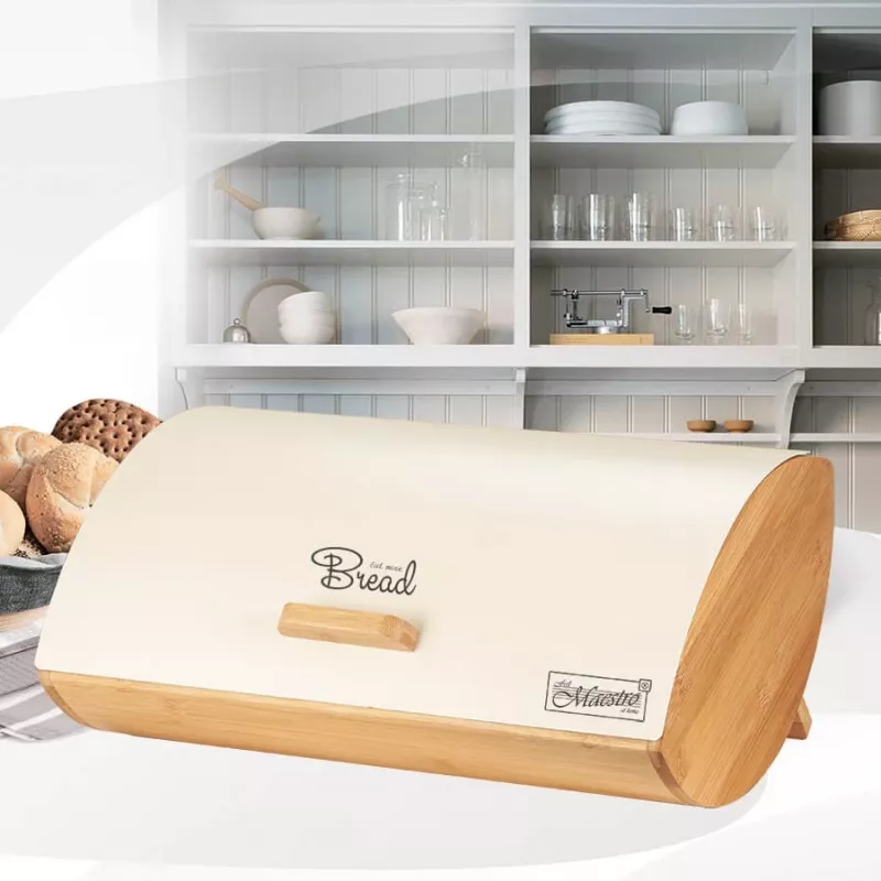 Maestro MR-1775-IVORY Panera Otro marfil, madera bambú, metal