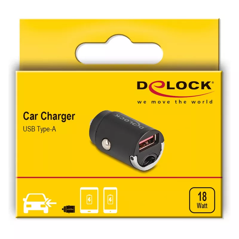 Cargador móvil DeLOCK 64277 universal negro mechero de coche carga rápida coche
