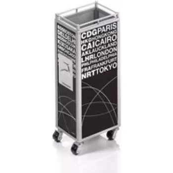 TROIKA MINI TROLLEY portalápices metal negro blanco