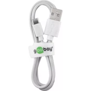 Wentronic 59132 Cable USB 3 m USB-A USB-C conector macho conector macho blanco (59132)