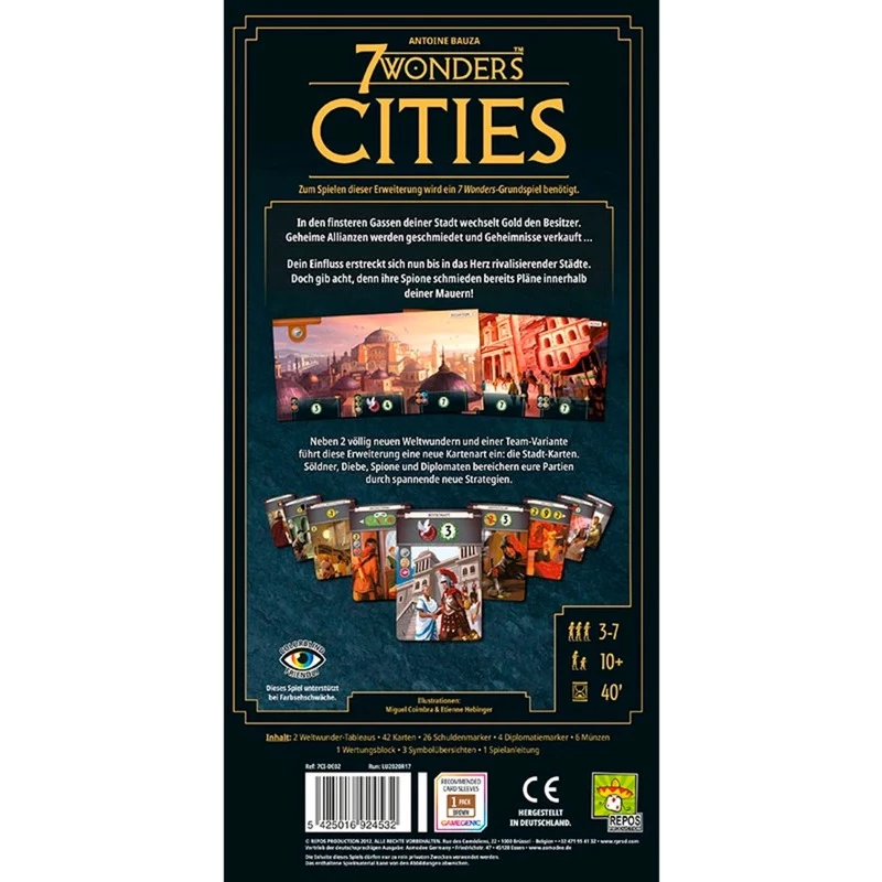 7 Wonders - Städte (nuevo diseño), expansión de juego de mesa