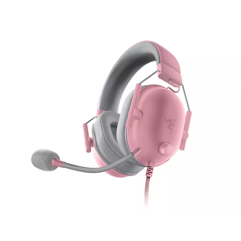 Razer BlackShark V2 X RZ04-03240800-R3M1 auriculares gaming con cable, circumaurales, 3,5 mm, drivers de 50 mm, micrófono cardioide, Quartz Pink