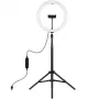 Anillo de luz LED 30 cm con trípode hasta 1,65 m y soporte para móvil, USB