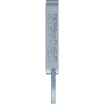 Batería portátil UGREEN PB773 MagFlow 10.000mAh 25W magnética inalámbrica Qi2 con cable de carga rápida USB‑C de 30W integrado, compatible con MagSafe, plata