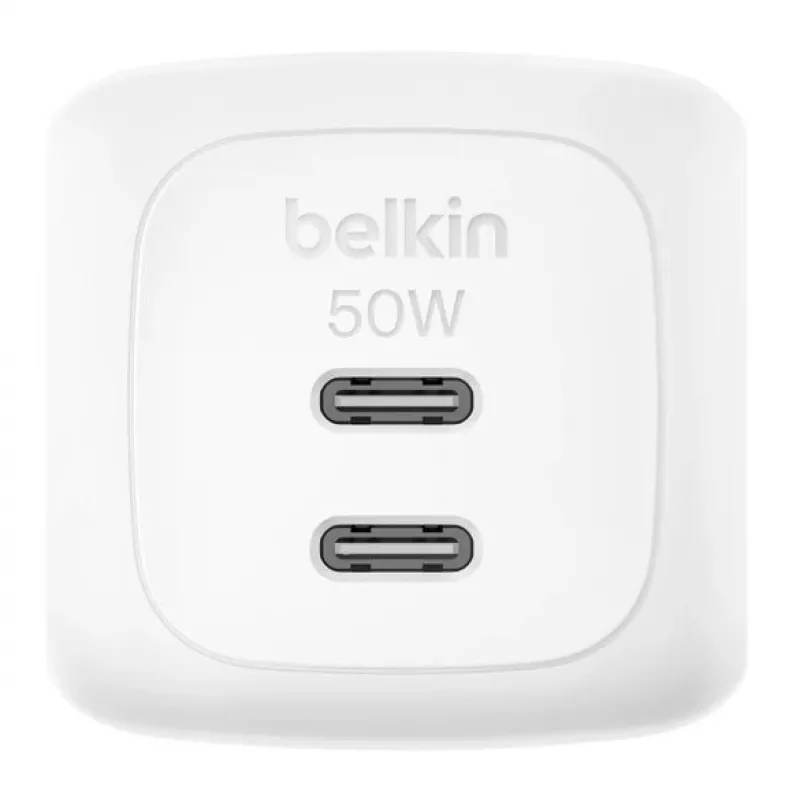 Belkin BoostCharge Pro - fuente de alimentación - GaN - 50 vatios - carga rápida - 2 puertos de salida (2 x USB-C)