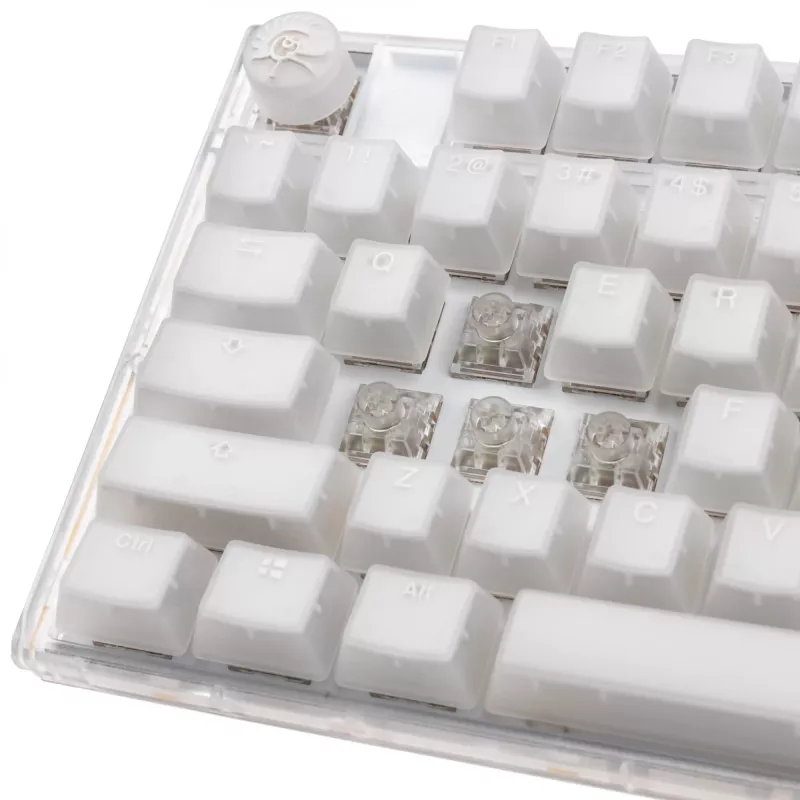 Ducky One 3 Aura White TKL teclado gaming RGB LED - Kailh Jellyfish Y US - teclado gaming blanco en formato TKL - distribución de teclas US - compatible con hot-swap