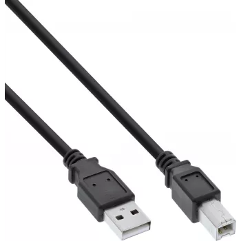 InLine Cable USB 2.0 de A a B, negro, pack a granel de 70 piezas (B-34502X)