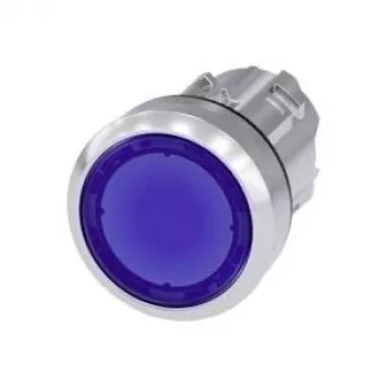 Siemens Pulsador accionador plano, aro frontal metal, alto brillo Azul SIRIUS ACT 3SU1051-0AB50-0AA0 1 ud. (3SU1051-0AB50-0AA0)