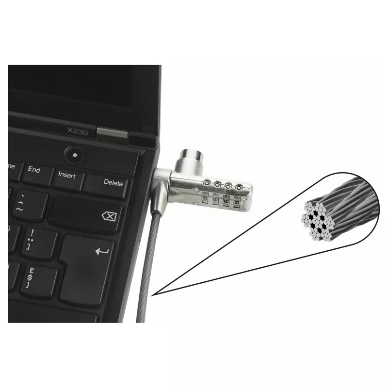 Dicota Cable de seguridad T-Lock, combinación, cerrado ranura 3x7mm