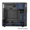 Akyga AK19BK caja para PC micro-torre, Micro-ATX / Mini-ITX, USB-C + USB 3.0 + 2x USB 2.0, sin fuente de alimentación, negro