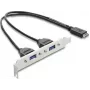 Adaptador DELOCK USB Type-E Key A macho a 2× USB-A 5Gbit/s con chapa de ranura (modelo 67345)