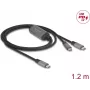 Cable USB DeLOCK 81271 1,2 m USB-C 2 × USB-C negro gris