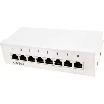 LogiLink panel de parcheo de sobremesa - panel de parcheo - montaje en pared - RJ-45 X 8 - gris claro, RAL 7035