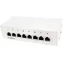 LogiLink panel de parcheo de sobremesa - panel de parcheo - montaje en pared - RJ-45 X 8 - gris claro, RAL 7035