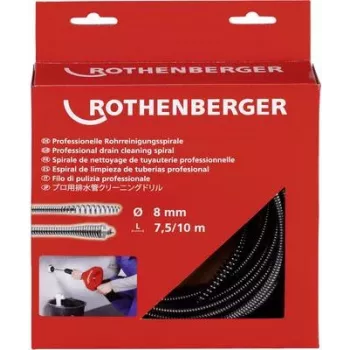 Espiral desatascador Rothenberger 72412 — 7,5 m de longitud, 8 mm de diámetro
