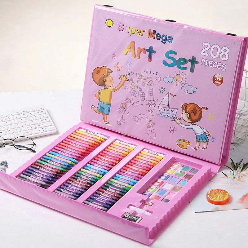 Set de arte Extralink 208 piezas — set de pintura con pinceles, colores, rotuladores