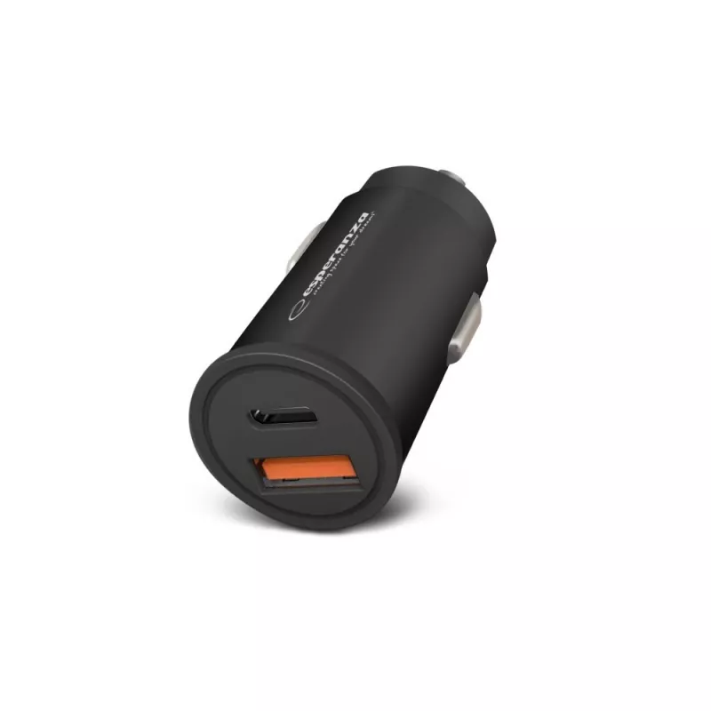 Cargador USB para coche ESPERANZA EZC111K, 20W (USB-C PD 20W + USB-A QC3.0), entrada 12–24V, negro