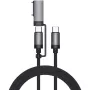Cable USB 4smarts ComboCord 2m USB-C a USB-C/MagSafe 3 negro gris