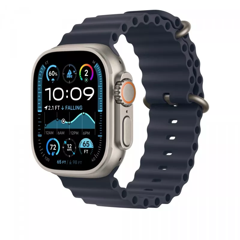 Correa Apple 49mm Navy Ocean Band extensión acabado titanio natural