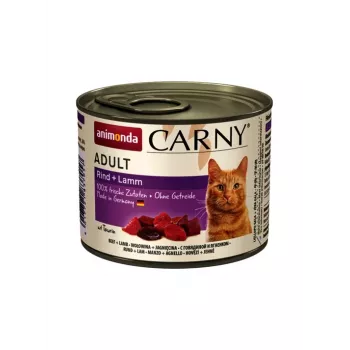 Comida húmeda para gatos animonda Carny 200 g lata, cordero y ternera, adult, pack de 6