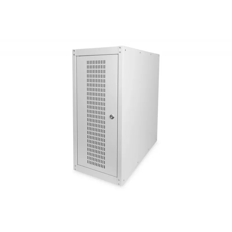 Digitus Caja de ordenador con puerta de cristal, con ruedas, con cerradura, con ranuras de ventilación