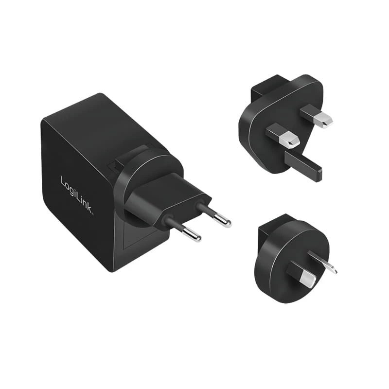 Cargador móvil LogiLink PA0302 universal negro carga rápida AC