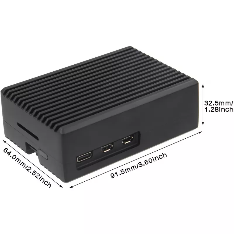 INTER-TECH Caja para Raspberry Pi 5 — ODS-739 diseño compacto