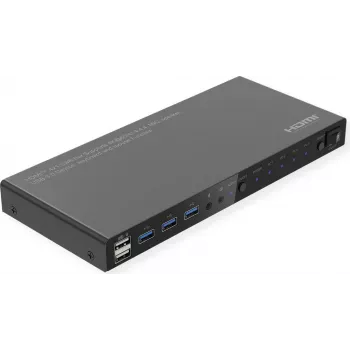ROLINE conmutador KVM 4 puertos USB+ HDMI 4K60+ 3xUSB audio - conmutador KVM - 3 puertos (14.01.3428)