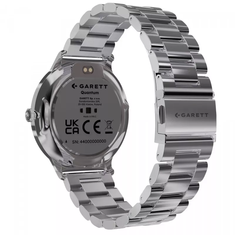 Smartwatch Garett Quantum — acero inoxidable plata