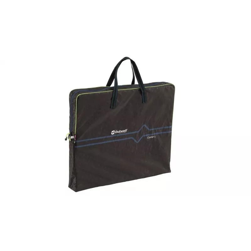 Mesa de camping Outwell Custer L Brown — tablero de bambú, estructura de aluminio, 700×1200 mm, 11,5 kg