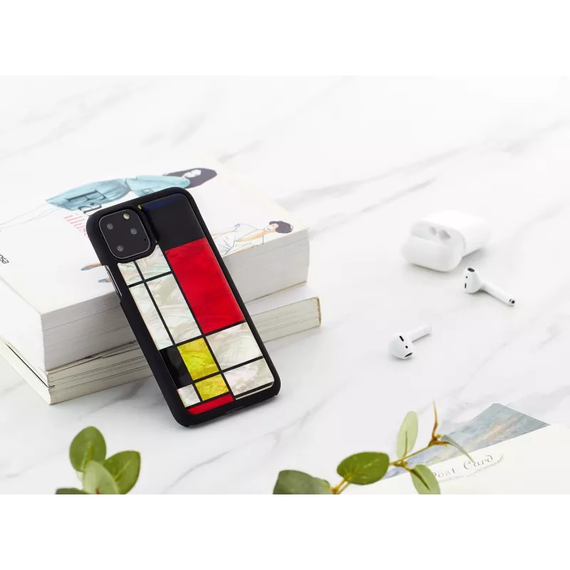 Funda para smartphone iKins para iPhone 11 Pro Mondrian negra — funda protectora, carcasa rígida, aberturas precisas