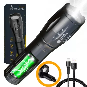 Linterna de mano Extralink EX.30707 negra SMD LED 10W USB