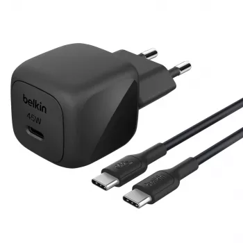 Cargador USB-C Belkin BOOSTCHARGE 45W PD PPS – fuente de alimentación compacta 45W USB-C PD PPS