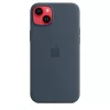 Funda de silicona Apple iPhone 14 Plus MagSafe Storm Blue