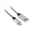 Cable USB 2.0 Type-C macho - C macho 1,0 m negro-plateado