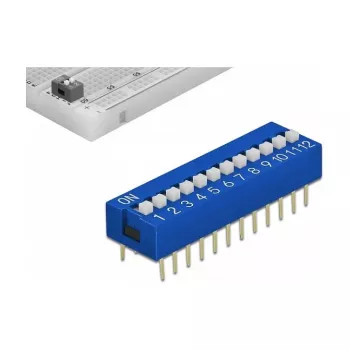 Interruptor DIP para placas de circuito impreso DELOCK 66388, plástico azul, 10 uds., 31,9×9,9×5,5 mm